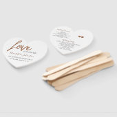 Moderne typografie koper glitter bruiloft programm handwaaier (Niet-gemonteerd)