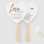 Moderne typografie koper glitter bruiloft programm handwaaier (Voorkant en achterkant)