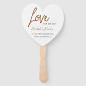 Moderne typografie koper glitter bruiloft programm handwaaier (Voorkant)