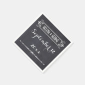 Moderne typografie, krijtbord bruiloft servetten (Hoek)