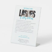 Moderne typografie "LASHES" door nazorg Reclamebord Met Voetstuk (Voorkant)