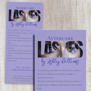 Moderne typografie "LASHES" door nazorg Reclamekaart