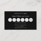 Moderne typografie "LASHES" van de kunstenaar Klantenkaartje (Achterkant)