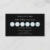 Moderne typografie "LASHES" van de kunstenaar Klantenkaartje (Achterkant)