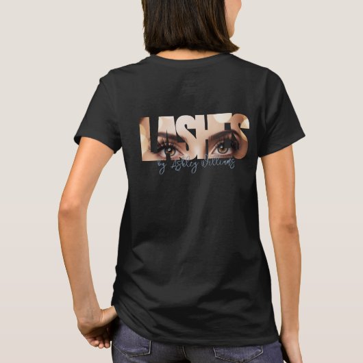 Moderne typografie "LASHES" van de kunstenaar T-shirt (Achterkant)