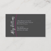 Moderne typografie "LASHES" van de kunstenaar Visitekaartje (Achterkant)