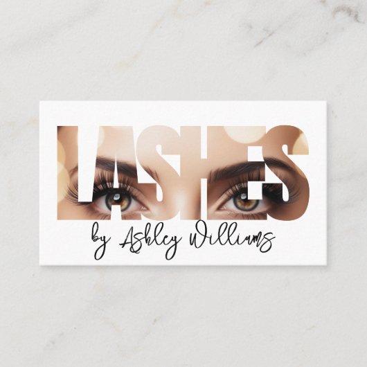Moderne typografie "LASHES" van de kunstenaar Visitekaartje (Voorkant)