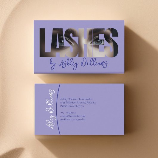 Moderne typografie "LASHES" van de kunstenaar Visitekaartje