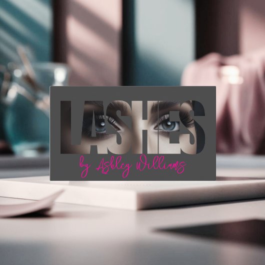 Moderne typografie "LASHES" van de kunstenaar Visitekaartje