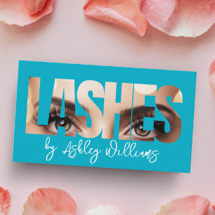 Moderne typografie "LASHES" van de kunstenaar Visitekaartje