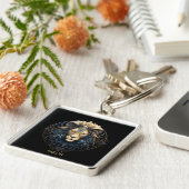 Moderne Typografie Leeuw Zodiac Symbool Leo Sleutelhanger (Zijkant)