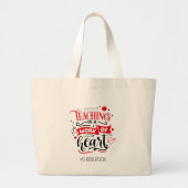 Moderne typografie leraar bedankt gepersonaliseerd grote tote bag (Voorkant)