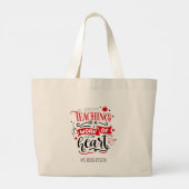 Moderne typografie leraar bedankt gepersonaliseerd grote tote bag (Achterkant)
