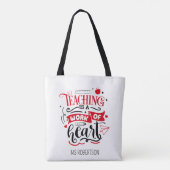 Moderne typografie leraar bedankt gepersonaliseerd tote bag (Achterkant)