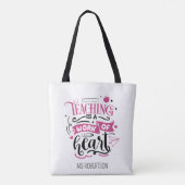 Moderne typografie leraar bedankt gepersonaliseerd tote bag (Achterkant)