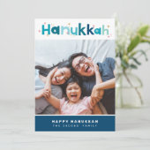 MODERNE TYPOGRAFIE leuk kleurrijk fotoportret Feestdagenkaart (Staand voorkant)