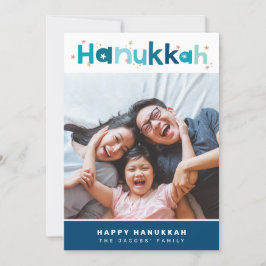 MODERNE TYPOGRAFIE leuk kleurrijk fotoportret Feestdagenkaart