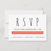 Moderne typografie levende koraalbruiloft RSVP-kaa RSVP Kaartje (Voorkant)