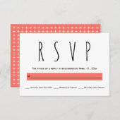 Moderne typografie levende koraalbruiloft RSVP-kaa RSVP Kaartje (Voorkant / Achterkant)