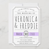 Moderne typografie levender paarse bruiloft kaart (Voorkant)