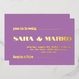 Moderne typografie | Licht paarse Folie Uitnodiging