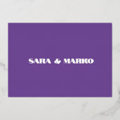 Moderne typografie | Licht paarse Folie Uitnodiging (Achterkant)