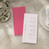 Moderne typografie lichte roze Bat Mitzvah-menu Menu