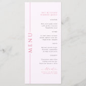 Moderne typografie lichte roze Bat Mitzvah-menu Menu (Voorkant)