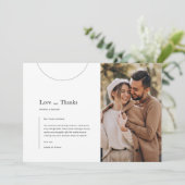 Moderne Typografie Liefde & Bedankt Trouwfoto (Staand voorkant)