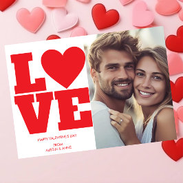 Moderne typografie LIEFDE gelukkige valentijnsdag  Feestdagenkaart