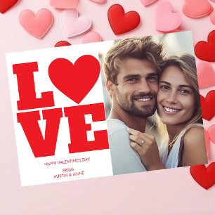 Moderne typografie LIEFDE gelukkige valentijnsdag  Feestdagenkaart