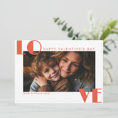 Moderne typografie LIEFDE gelukkige Valentijnsdag  Feestdagenkaart (Staand voorkant)