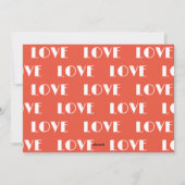 Moderne typografie LIEFDE gelukkige Valentijnsdag  Feestdagenkaart (Achterkant)