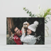 Moderne typografie Liefde is geduldig trouwupdate Aankondiging (Staand voorkant)