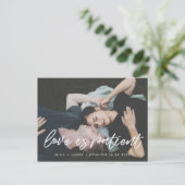 Moderne typografie Liefde is geduldige update Briefkaart (Staand voorkant)