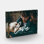 Moderne typografie 'liefde' over koppel heen fotoblokken (Links)