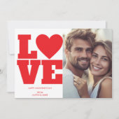 Moderne typografie LIEFDE, valentijnsdag foto Feestdagenkaart (Voorkant)