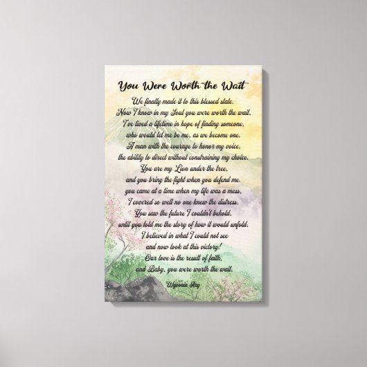 Moderne typografie Liefdesgedicht Canvasprint met Canvas Afdruk (Voorkant)