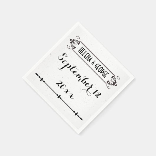 Moderne typografie,  lijst bruiloft servet (Hoek)