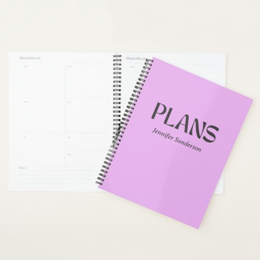 Moderne typografie Lila Paarse gepersonaliseerde Planner (Display)