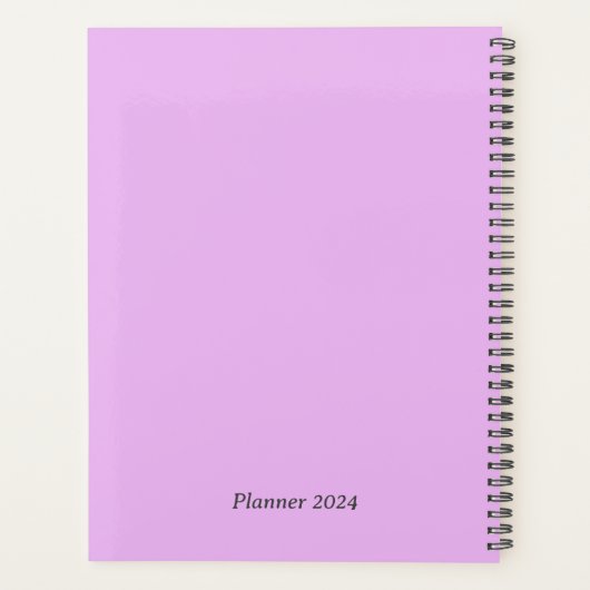 Moderne typografie Lila Paarse gepersonaliseerde Planner (Achterkant)