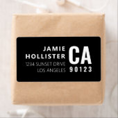 Moderne Typografie Look Zwart/Wit Retouradres Etiket (Insitu)