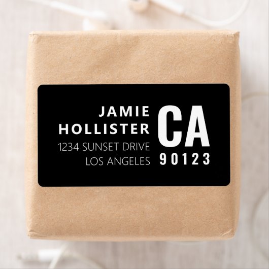 Moderne Typografie Look Zwart/Wit Retouradres Etiket (Insitu)