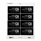 Moderne Typografie Look Zwart/Wit Retouradres Etiket (Full Sheet)