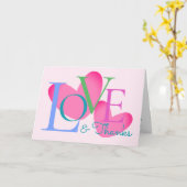 Moderne Typografie Love and Bedankt Text Design Ka Kaart (Gele Bloem)