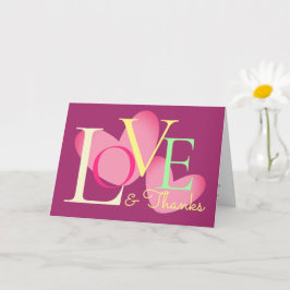 Moderne Typografie Love and Bedankt Text Design Ka Kaart