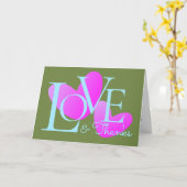 Moderne Typografie Love and Bedankt Text Design Ka Kaart (Gele Bloem)