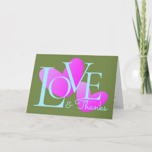 Moderne Typografie Love and Bedankt Text Design Ka Kaart