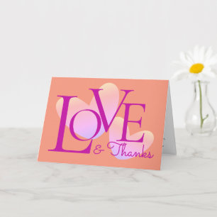 Moderne Typografie Love and Bedankt Text Design Ka Kaart