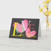 Moderne Typografie Love and Bedankt Text Design Ka Kaart (Gele Bloem)